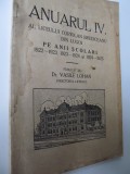 Anuarul IV al Liceului de stat din Lugoj Coriolan Brediceanu 1922/25 -V. Lohan