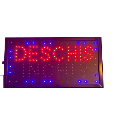Reclama LED - DESCHIS - INCHIS - de interior, 48 x 25cm foto