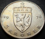 Cumpara ieftin Moneda 5 COROANE / KRONER - NORVEGIA, anul 1976 *cod 4367 A, Europa