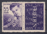 ROMANIA 1956 LP 406 a ZIUA INTERNATIONALA A COPILULUI SERIE CU VINIETA MNH, Nestampilat