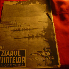 Revista Ziarul Stiintelor si al Calatoriilor 2 sept. 1941 , canotaj pe coperta