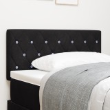 VidaXL Tăblie LED cu buton de cristale, tapițată, neagră, de 100 cm, din catifea