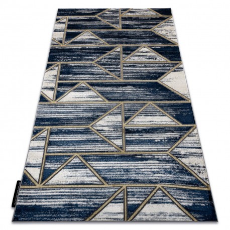 Covor DE LUXE modern 462 Geometric - structural albastru inchis / aur, 240x340 cm