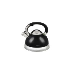 Fierbător tradițional cu fluier fabricat din inox, ceainic 2.8 litri, 16-22 cm, negru, Klausberg