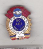 bnk ins Insigna 50 Ani de la prima conferinta sindicala pe tara 1906-1956