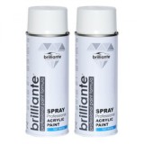Pachet 2 x Vopsea Spray Brilliante Alb Gri RAL 9002 400 ml