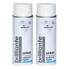 Pachet 2 x Vopsea Spray Brilliante Alb Gri RAL 9002 400 ml