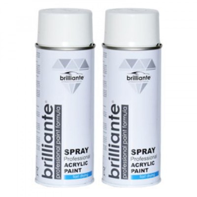Pachet 2 x Vopsea Spray Brilliante Alb Gri RAL 9002 400 ml foto