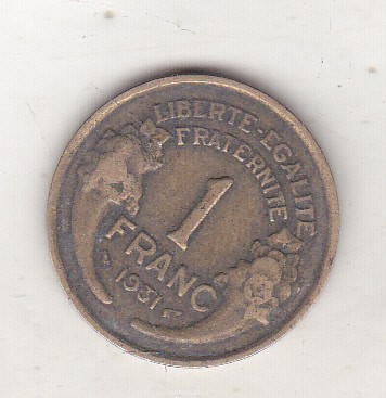 bnk mnd Franta 1 franc 1931 foto