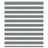 Jaluzea tip zebra gri &icirc;nchis lățime țesătură 120,9 cm poliester