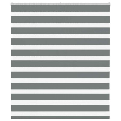 Jaluzea tip zebra gri &amp;icirc;nchis lățime țesătură 120,9 cm poliester foto