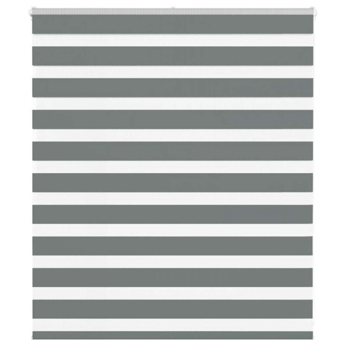 Jaluzea tip zebra gri &icirc;nchis lățime țesătură 120,9 cm poliester