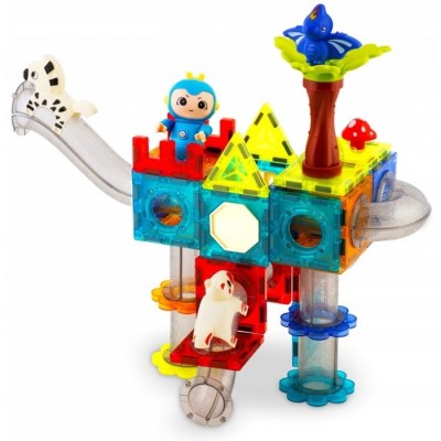 Blocuri magnetice, 107 elemente, Paradisul Dinozaurilor Ricokids RK-757 foto