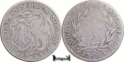 1766 H, ⅓ Thaler - Orașul Basel - Cantonul Basel - Confederația Elvețiană foto