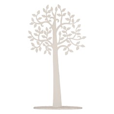 Decoratiune metal alb Copac 12x10x21 cm