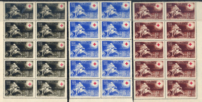 1943 LP151 serie Crucea Rosie (bloc de 10) MNH foto