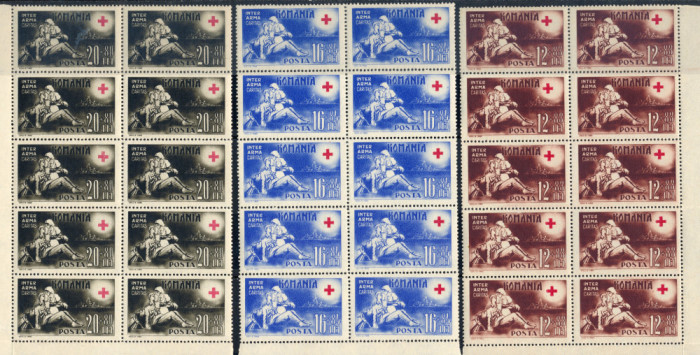 1943 LP151 serie Crucea Rosie (bloc de 10) MNH