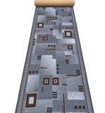 Cumpara ieftin Traversa Festonata Surfilata, Model Print Dekart, Tesatura Plata, Latime 0.6m, Marime 60 x 300 cm, Gri, Antialergic, Polipropilena, Living, Dormitor,