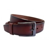 Curea barbati, casual, eleganta, din piele naturala, bordo 3.5cm - CK14M35CM, Lucianis style