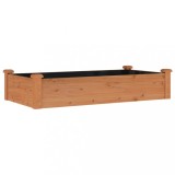 Cumpara ieftin Strat gradina inaltat cu captuseala maro 120x60x25 cm lemn brad