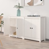 VidaXL Servante, 2 buc., alb, 70x35x80 cm, lemn masiv de pin