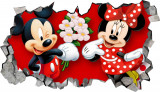 Sticker decorativ, Mickey si Minnie, Rosu, 85 cm, 8732ST-1