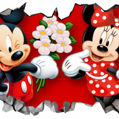 Sticker decorativ, Mickey si Minnie, Rosu, 85 cm, 8732ST-1