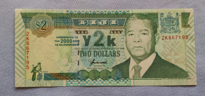 Fiji - 2 Dollars / dolari (2000) Commemorating the year 2000 foto