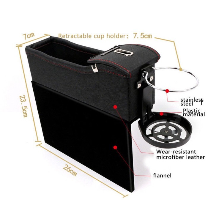 Suport organizator pentru scaun auto, din piele, negru, Gonga Suport organizator pentru scaun auto, din piele, negru, Gonga