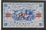 Reunion 1945-Produse nationale,Dantelat,supratipar,15 fr./2,50 fr, MNH , Mi.301, Natura, Nestampilat