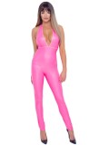 Salopeta wetlook latex, acoperit cu poliuretan roz, L, M, S