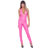 Salopeta wetlook latex, acoperit cu poliuretan roz