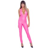 Salopeta wetlook latex, acoperit cu poliuretan roz