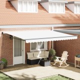 vidaXL Marchiză manuală retractabilă Alb 450x300 cm
