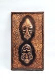 Tablou Relief Foaie Cupru Arta Africana 46 x 25 cm semnata Metaloplastie