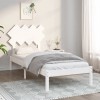 VidaXL Cadru de pat single, alb, 90x190 cm, lemn masiv 3104834