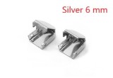 Silver, SET 2 Clipsuri metalice 6mm pentru sireturi incaltaminte plate, SIRETILA&reg;