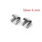 Silver, SET 2 Clipsuri metalice 6mm pentru sireturi incaltaminte plate, SIRETILA&reg;