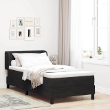 Cumpara ieftin Pat cu arcuri cu headboard Negru 90 x 200 cm Catifea