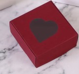 Cutii cadou transparente colorate &icirc;n formă de inimă cu fereastră Set 30 Cutii