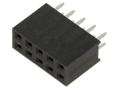 Soclu pini mamă 2,54mm 10 pini THT PCB drept foto