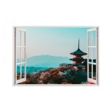 Autocolant decorativ, Fereastra, Natura si peisaje, Multicolor, 85 cm, 2476ST