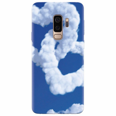 Husa silicon pentru Samsung S9 Plus, Heart Shaped Clouds Blue Sky foto
