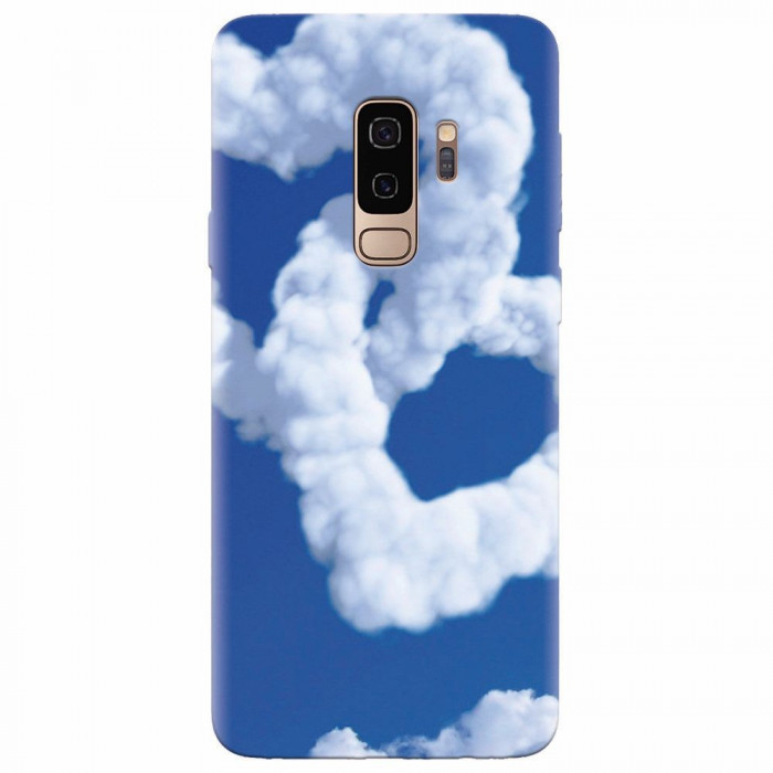 Husa silicon pentru Samsung S9 Plus, Heart Shaped Clouds Blue Sky
