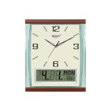 Cumpara ieftin Ceas de perete RIKON 13951LCD, Analog si Digital, Quartz, Calendar, Data, Temperatura, Ziua Saptamanii, 36.5x30 cm