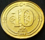 Moneda 10 KURUS - TURCIA, anul 2015 *cod 1945 = UNC