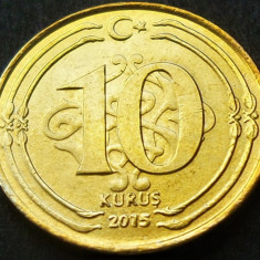 Moneda 10 KURUS - TURCIA, anul 2015 *cod 1945 = UNC