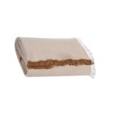 Patura decorativa, 180x160 cm, Bej, Bumbac/Poliester, ATU-086033, Oem