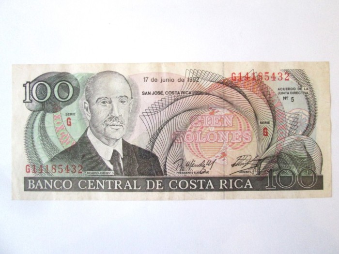Costa Rica 100 Colones 1992 aUNC