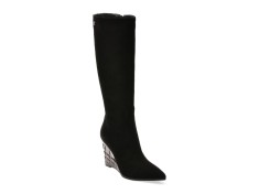 Cizme elegante EPICA negre, 2053W2, din piele intoarsa
